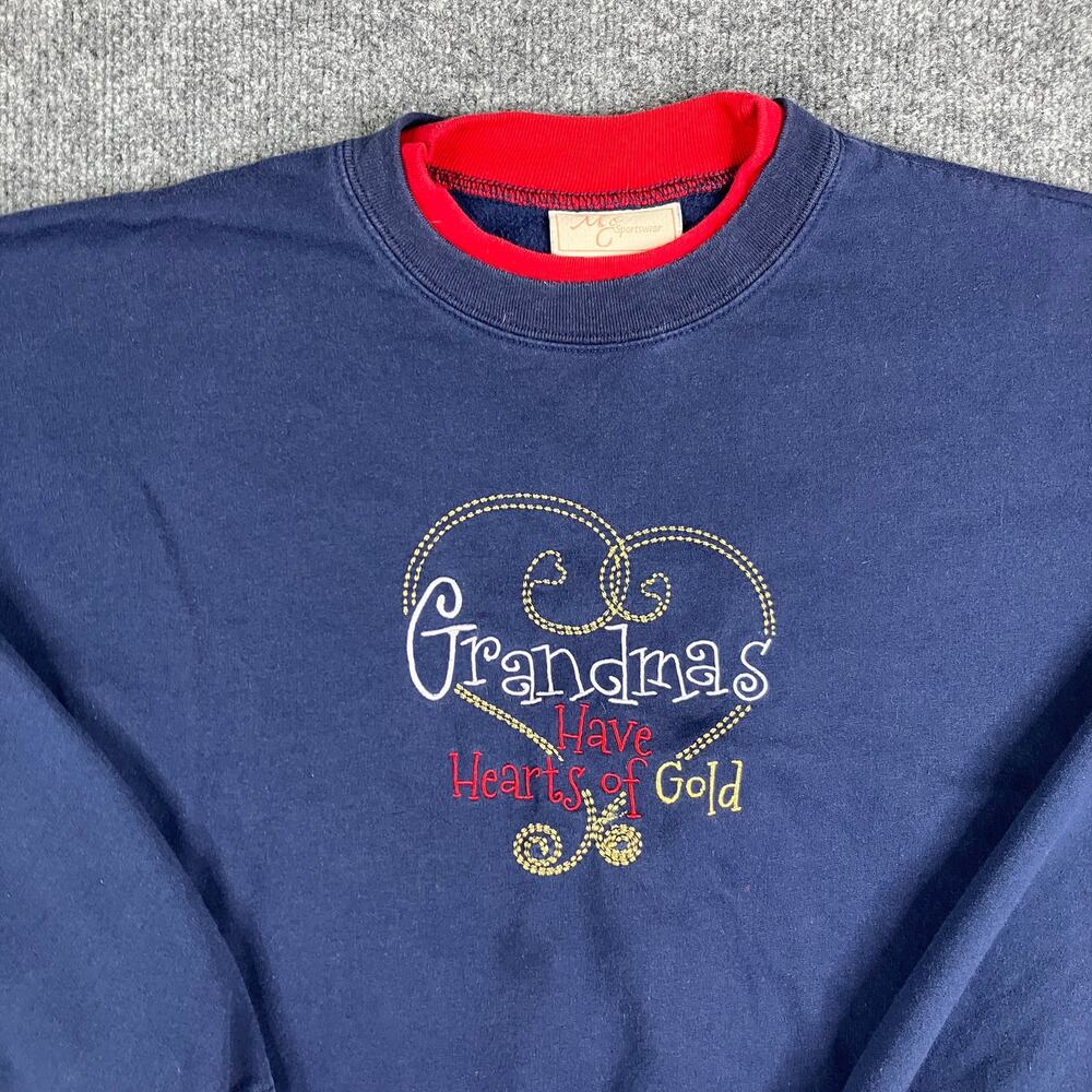 M&C Sweatshirt Womens‎ L Navy Grandma Heart of Gold Graphic Pullover Casual